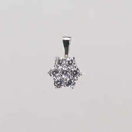 Hänge med vita stenar, 10x6mm, 8K, bruttovikt 0,6g Vikt: 0,6 g
