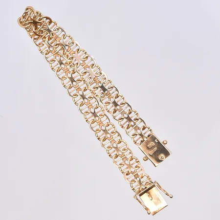 Armband X-länk, längd 19,5 cm, bredd 10 mm, 18K. Vikt: 19,2 g