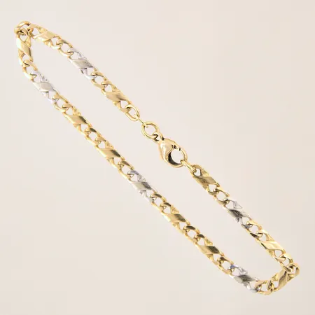 Armband, längd 20cm, bredd 3,5mm, tvåfärgat, 18K Vikt: 8,9 g