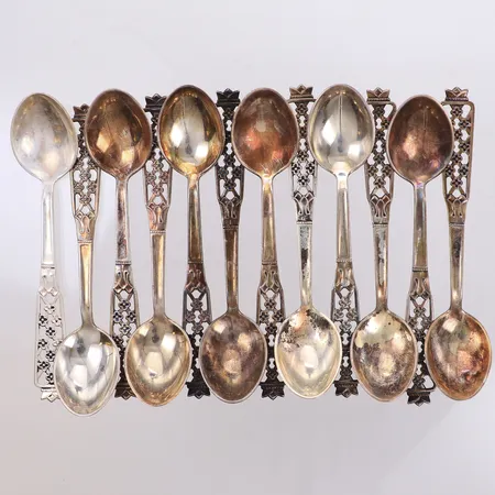 12 mockaskedar, längd 10,5cm, modell Princess, Ceson, Göteborg, 830/1000 silver Vikt: 126,8 g