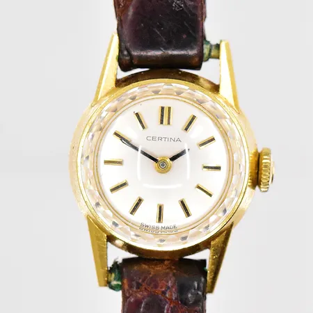 Damur Certina, 18K, Ø 17mm, läderband