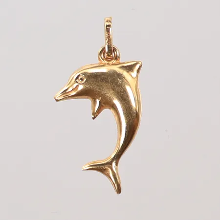 Hänge, delfin, 15 x 23mm inkl ögla, 18K, 0,6g Vikt: 0,6 g