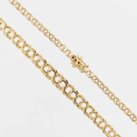 Collier, doserad Bismarck, längd 45cm, bredd 4-8mm, 18K guld Vikt: 18,3 g