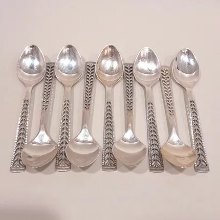 Kaffeskedar 9st, modell Juvel, längd 11cm, silver 830/1000 Vikt: 86 g