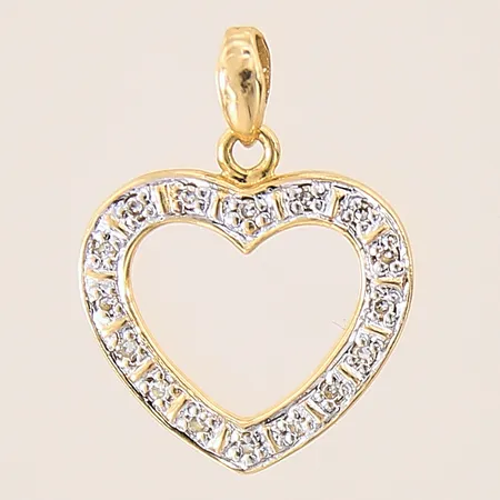 Hänge Hjärta med diamanter 16 x ca 0,005ct, 19x14, GHA, 18K Vikt: 1 g
