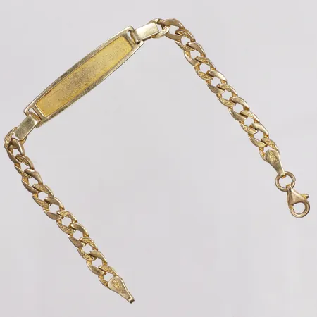 Armband, Pansar, platta, längd 13,5cm, bredd 4,5-6,6mm, 14K Vikt: 5 g