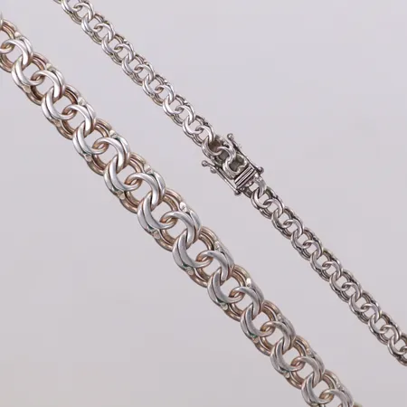 Collier, doserad Bismarck, 51cm, bredd: 5-9,7mm, Guldfynd, 925/1000 silver Vikt: 23,4 g