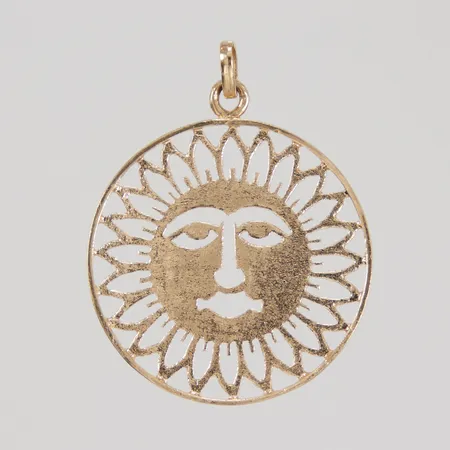 Hänge, Ø30mm, sol, mindre märken, ostämplad, 18K,  Vikt: 4,3 g
