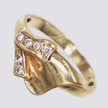 Ring, vita stenar, stl 16½, 14K Vikt: 2 g