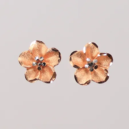 Ett par örhängen blommor, Ø10mm, 14K 2,1g Vikt: 2,1 g
