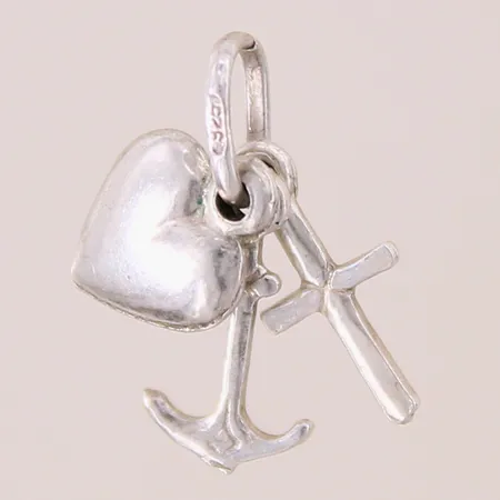 Hänge Tro/Hopp/Kärlek, ca 8x18mm, Silver 925/1000  Vikt: 1,1 g