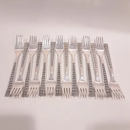 Bordsgafflar 14st, modell Juvel, längd 18,5cm, silver 830/1000 Vikt: 487,3 g