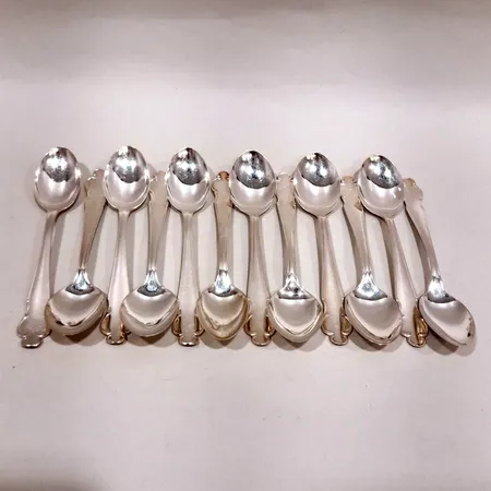 Kaffeskedar 12st, modell Disa, längd 11,9cm, GAB, etui, silver 830/1000 Vikt: 164,4 g