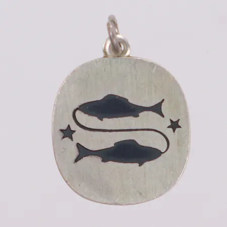 Hänge, stjärntecken Fiskarna, 25x19mm, 830/1000 silver Vikt: 3,9 g