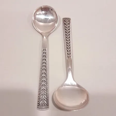 Kompottskedar 2st, modell Juvel, längd 15,3cm, silver 830/1000 Vikt: 48,8 g