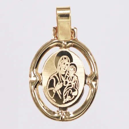Hänge, Maria med Jesusbarnet, 36mm, 14K Vikt: 1,8 g