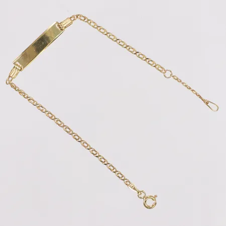 Armband, bricka, 15-17cm, bredd 2-5mm, 14K Vikt: 1,8 g