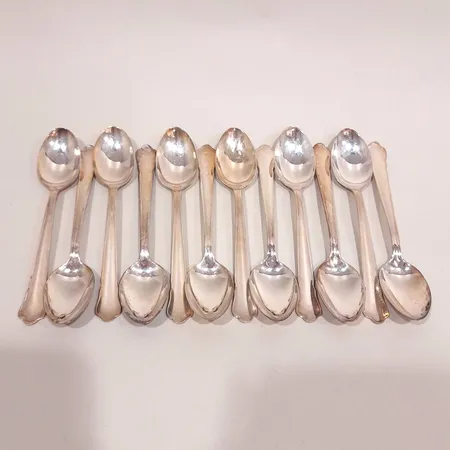 Kaffeskedar 12st, modell Chippendale, längd 12cm, GAB, silver 830/1000 Vikt: 147,9 g