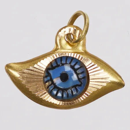 Hänge, ögat, längd 18mm inkl ögla, bredd 20mm, 18K Vikt: 1,1 g