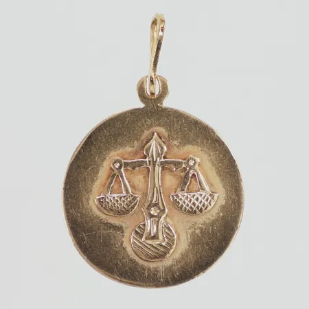 Hänge, vågen, 32mm, sliten, 14K Vikt: 3,6 g