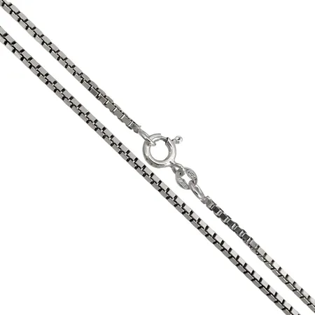 Halskedja Venezia, kraftig modell, silver 925/1000, Italien, längd 69,5 cm, bredd 1,8 mm, fint skick  Vikt: 12,4 g