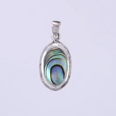 Hänge med pärlemor, längd ca 2,8cm, bredd ca 13mm, silver 925/1000 Vikt: 2,1 g