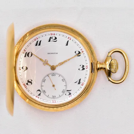 Savonette Zenith, Ø 52,5mm, alla 3 boetter 18K, nr. 197242, manuell, ograverad, bruksskick, bruttovikt 102,5g Vikt: 102,5 g