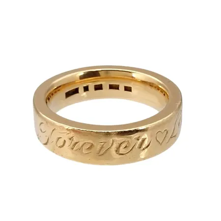 Ring, 18K guld, slitage, gravyr Vikt: 9,4 g