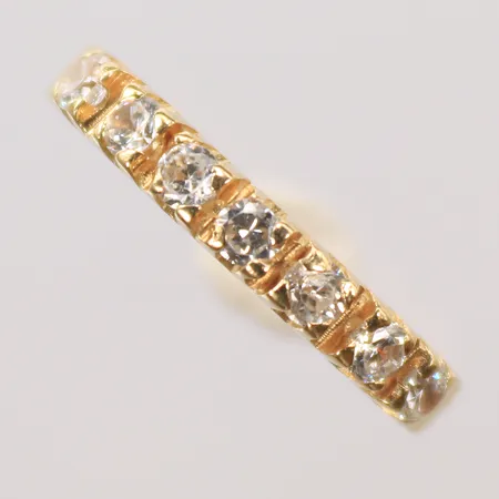 Ring med vita stenar, stl 17¼, 14K. Bruttovikt 2,6g 