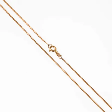 Kedja Pansar i 18K guld. Den är 43 cm lång, 1,2 mm bred och väger 2,5g. Stämplad 750 & svensk importstämpel. Springring.