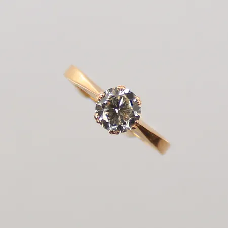 Ring med diamant, 0,76ct enligt gravyr, ca Top Cape,/SI, stl 16, 18K