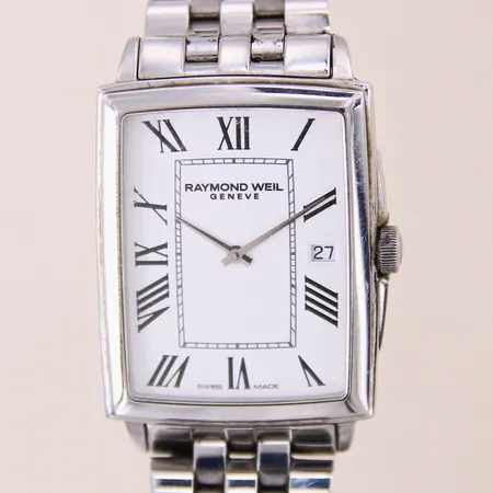 Herrur Raymond Weil, Toccata, stål, quartz, 37x30mm, ref-nr: 5425-ST-00300, serie-nr: X608132, safirglas, datum, originallänk i stål, extra länkbitar, certifikat december 2022, manual, box, ytterkartong