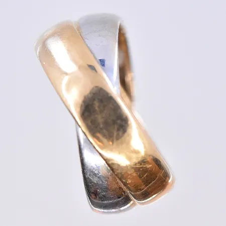Ring, Guldfynd, stl 17, bredd 5-10 mm, vitguld/gulguld, 18K. Vikt: 3,3 g