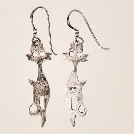 Ett par örhängen, katter, 45x9mm, silver 925/1000 Vikt: 2,1 g