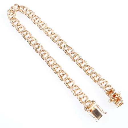 Armband, bismarck, 19cm, bredd 6mm, 18k, nyskick Vikt: 12 g