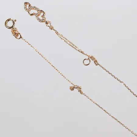 Halsband ankar och hänge med vita stenar, ihoptrasslat, 14K 1,5g totalt. 