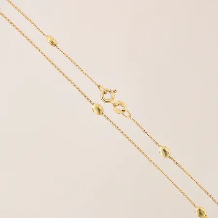 Collier med integrerade kulor, längd 39,5cm, bredd 0,9-3,2mm, 18K  Vikt: 3,4 g