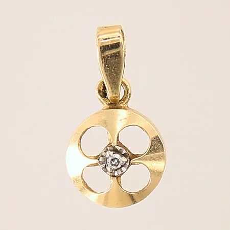 Hänge med diamant 1 x ca 0,01ct, 15,5x8mm, 18K Vikt: 0,9 g