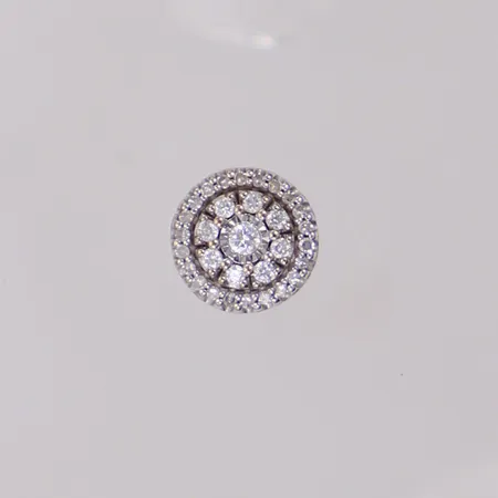 Hänge med diamanter 1xca0,03 + 8xca0,01 + 22xca0,005ct, Ø8,6mm, vitguld, 18K Vikt: 1,2 g