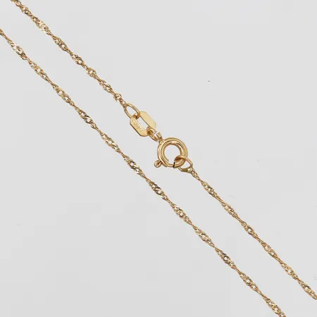 Kedja, Singapore, GHA, längd: 43,5cm, bredd: 1mm, 18K guld. Vikt: 1,1 g