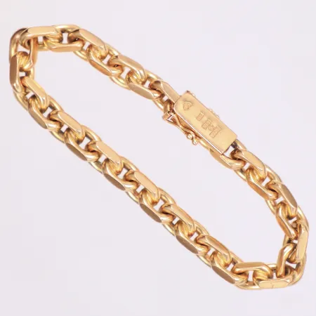 Armband Ankar, längd 19,5cm, bredd 7mm, Bäckman guld år 1981, 18K Vikt: 58,8 g