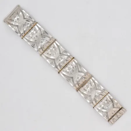 Armband, 17cm, bredd 23mm, mönstrad, silver 800/1000 Vikt: 23,8 g