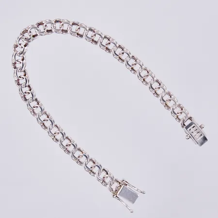 Armband Bismarck, längd ca 18cm, bredd ca 6mm, GHA, silver 925/1000  Vikt: 10,6 g