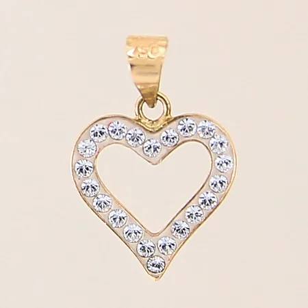 Hänge med vita stenar, 15x10mm, GHA, 18K  Vikt: 0,3 g