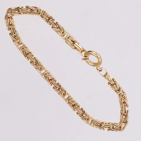 Armband Kejsar, längd 20,5cm, bredd 5mm, ihålig, 14K Vikt: 10,6 g