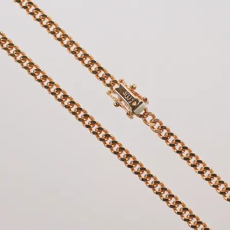 Halskedja, pansar, längd 53cm, bredd 4mm, lös i en låsåtta, 18K, 30,7g Vikt: 30,7 g