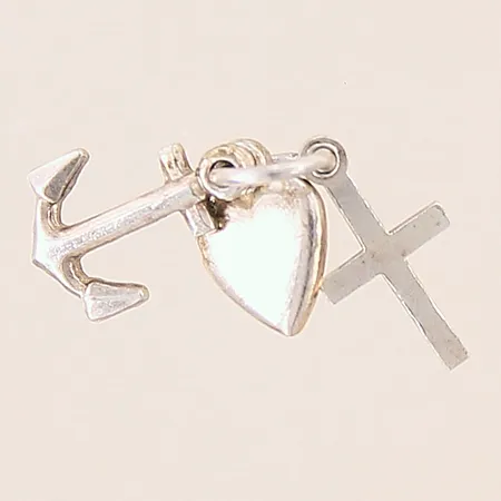 Hänge, tro, hopp, kärlek, 13x5mm, silver 835/1000 Vikt: 0,6 g
