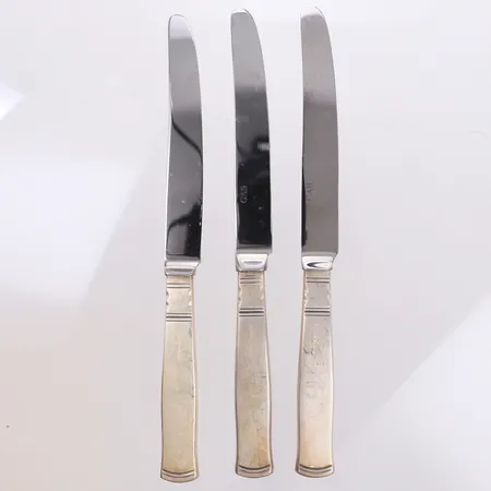 3 Knivar, modell Rosenholm, längd 20cm, 830/1000, bruttovikt 182,3g Vikt: 182,3 g