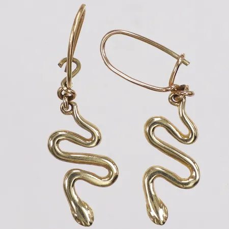 Ett par örhängen ormar, längd ca 40mm, bredd 1-9,5mm, 14K Vikt: 2,3 g