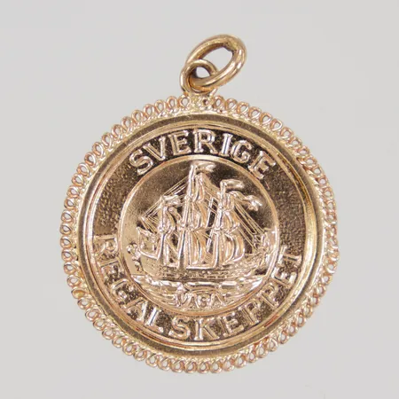 Hänge, Ø27,5mm, Regalskeppet Vasa, ostämplad, 18K,  Vikt: 7,8 g
